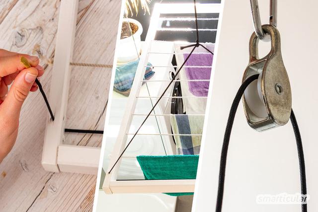 Wäscheständer DIY: So baust du einen Deckentrockner in wenigen Schritten Wäscheständer DIY: So baust du einen Deckentrockner in wenigen Schritten