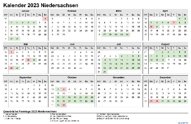 Planung des Notenschlusses in Niedersachsen für das Jahr 2023 Planung des Notenschlusses in Niedersachsen für das Jahr 2023