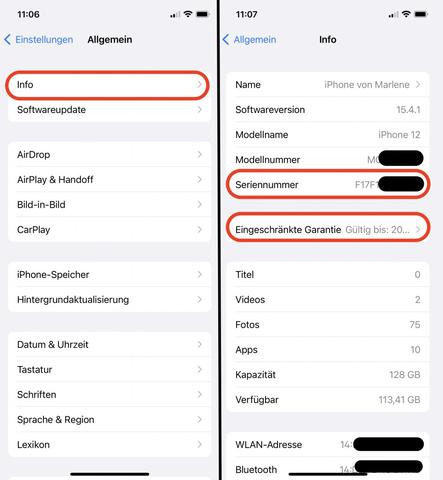 Bestimmen Sie das Alter Ihres iPhones mithilfe der Garantieinformationen.