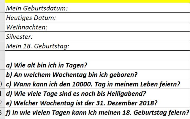 Anzahl der Tage seit meiner Geburt und mein Geburtstag. Anzahl der Tage seit meiner Geburt und mein Geburtstag.