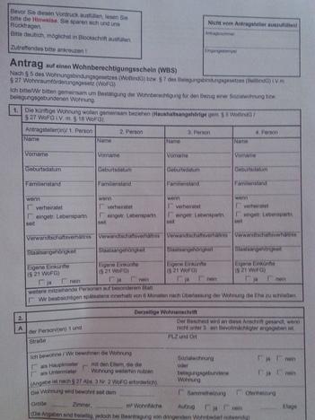 Antragstellung für einen Wohnberechtigungsschein