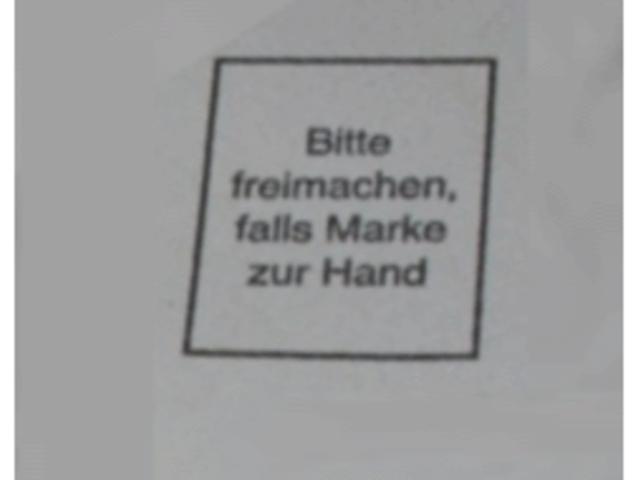 Muss ich Porto kaufen? Die Erklärung von "Freimachen falls Marke zur Hand" Muss ich Porto kaufen? Die Erklärung von "Freimachen falls Marke zur Hand"