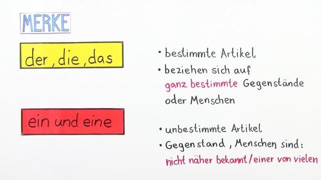 Bestimmte und unbestimmte Artikel bei Nomen in der Grundschule erklärt