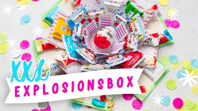 XXL Explosionsbox basteln mit Vorlage zum Ausdrucken - kreative Geschenkidee zum Geburtstag XXL Explosionsbox basteln mit Vorlage zum Ausdrucken - kreative Geschenkidee zum Geburtstag
