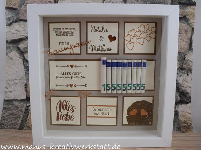 Persönliches Geldgeschenk für die Hochzeit: DIY Bilderrahmen basteln Persönliches Geldgeschenk für die Hochzeit: DIY Bilderrahmen basteln
