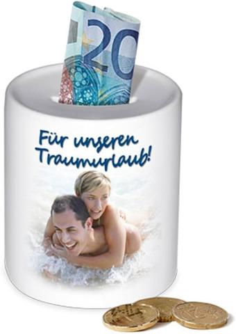 Modernes Sparschwein: Spardose mit eigenen Bildern individuell gestalten Modernes Sparschwein: Spardose mit eigenen Bildern individuell gestalten