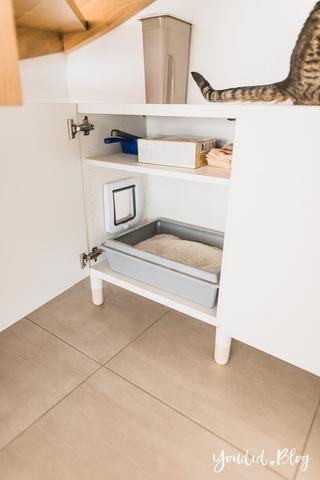 Platzsparende Alternative: Katzentoilette in selbstgebautem Schrank verstecken