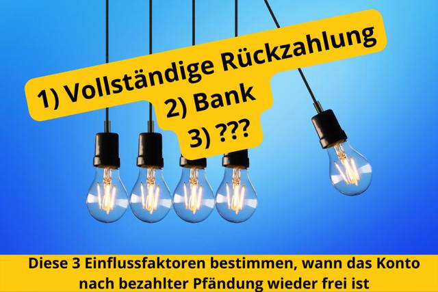 Wann wird das Konto nach Bezahlen der Pfändung bei der Sparkasse wieder freigegeben? Wann wird das Konto nach Bezahlen der Pfändung bei der Sparkasse wieder freigegeben?