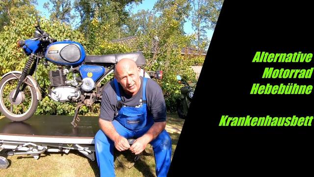 Kreative Lösungen: Motorradhebebühne aus altem Pflegebett Kreative Lösungen: Motorradhebebühne aus altem Pflegebett