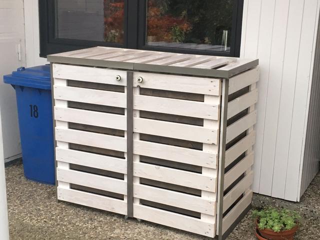 Nachhaltig und praktisch: Mülltonnenverkleidung aus gebrauchten Paletten bauen Nachhaltig und praktisch: Mülltonnenverkleidung aus gebrauchten Paletten bauen