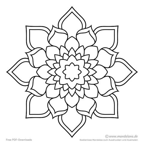 Kostenlose Malvorlagen für selbstgemachte Mandalas