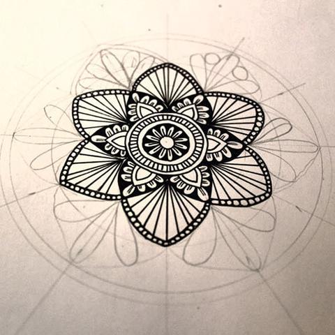 Materialien und Hilfsmittel für das Zeichnen von Mandalas