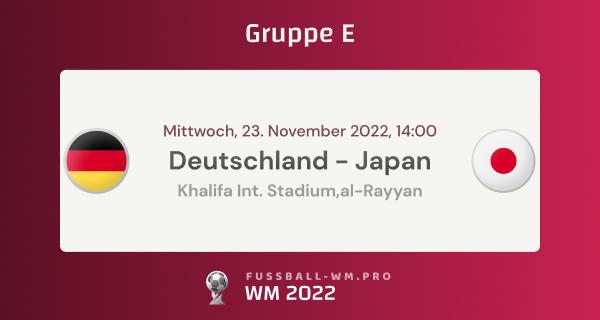Spielplan: Deutschland vs. Japan - Wichtige Informationen zur Partie Spielplan: Deutschland vs. Japan - Wichtige Informationen zur Partie