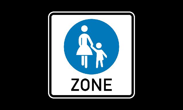 Verhaltensregeln in einer Fußgängerzone: Was zeigt dieses Verkehrszeichen an?