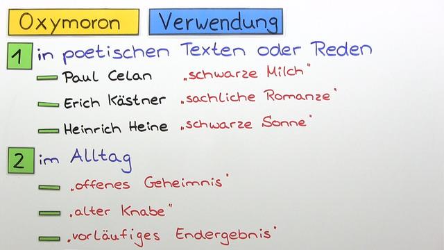 Die Wirkung von Oxymora auf den Leser Die Wirkung von Oxymora auf den Leser
