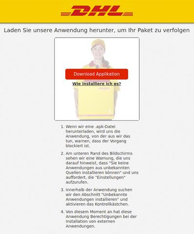 Schritte nach dem Lesen einer betrügerischen DHL SMS