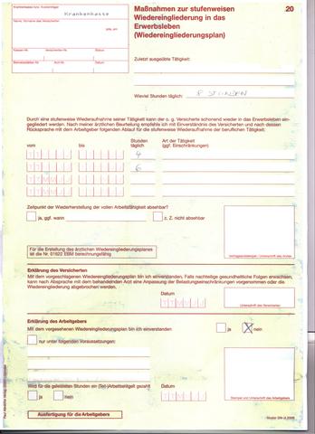 Zeitpunkt der Beantragung für die stufenweise Wiedereingliederung